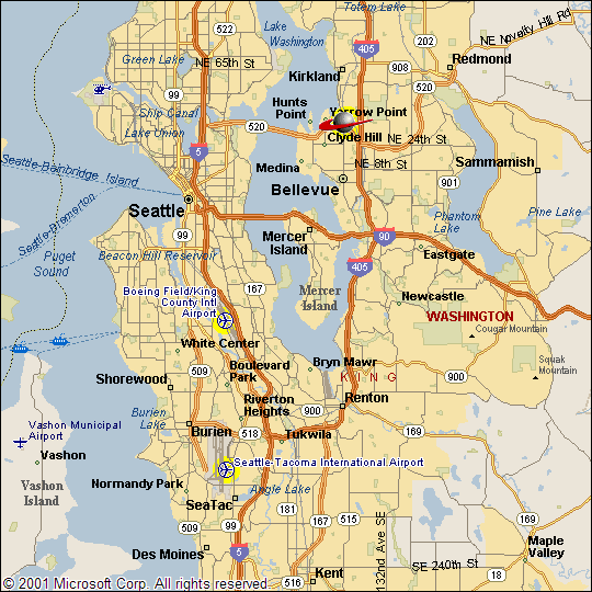 Seattle City Map to help locate the MicroTek Seattle computer classroom learning center. This rental facility has training and meeting rooms available.